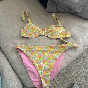 Dippin' Daisy's Pink Floral Bikini Set